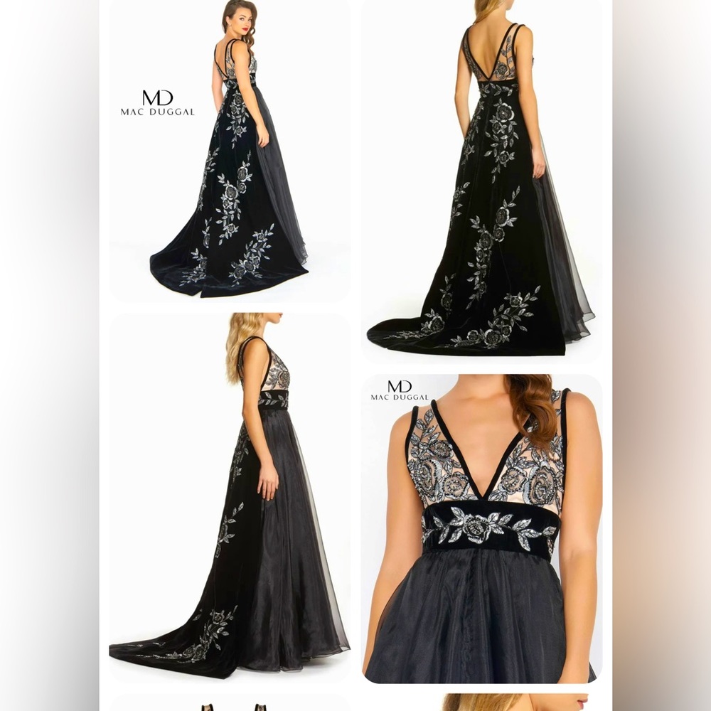 Mac Duggal black wedding prom dress size 4